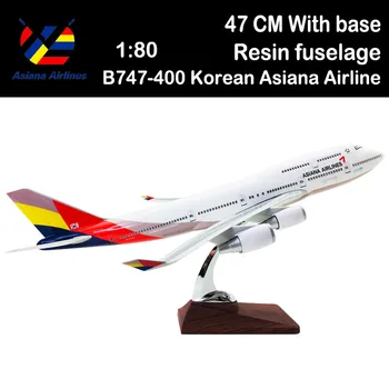 1/80 47 CM Boeing B747-400 n Asiana Airlines, Air Airlines-Airways Járat légi Játékok gép ajándék nélkül futómű