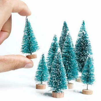 12db Fenyő a Tű karácsonyfa Mikro-Táj Kellékek Kreatív Hó Fa Tereprendezés Karácsonyi lakásdekoráció