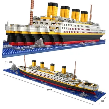 1860pcs Mini Tégla Modell Titanic Óceánjáró Hajó Modell Diy Gyémánt építőkövei Tégla Kit Gyerekek a Gyerekek a Játékok Eladási Ár