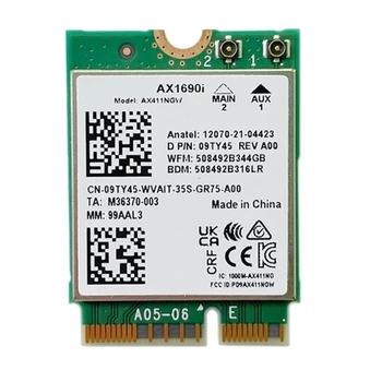 1db AX1690I Wifi Kártya AX411 Wi-Fi 6E Sebesség 802.11 Ax 2.4/5/6Ghz Bluetooth 5.3 Vezeték nélküli Modul