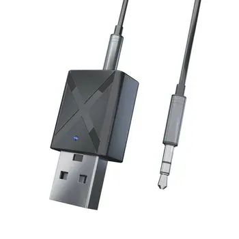 2 in 1 Bluetooth-kompatibilis 5.0 Adó-Vevő TV PC Autó Hangszóró, 3,5 mm-es AUX Audio kábel Zene Adapter, fülhallgató Autó