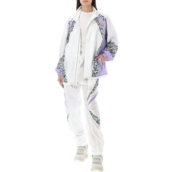 2023 tavaszán új öltönyt betűk színe blokkoló nyomtatás cipzár szélálló pulóver női alkalmi hosszú ujjú kabát dzseki nadrág