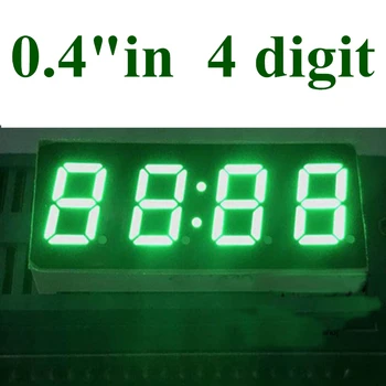 20DB Ultra fényes, Tiszta zöld 0.4 Inch Közös Anód 7 Szegmenses kijelző 4-Jegyű Szuper 0,4 Óra LED Kijelző Idő 12 Csap DIY