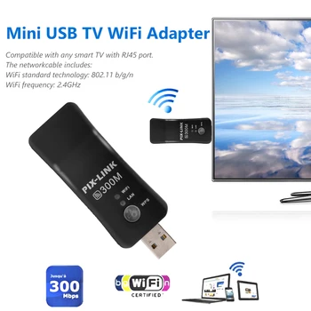 300Mbps Univerzális USB-s TV WiFi Dongle Adapter Vezeték nélküli Hálózati Kártya RJ45 Ethernet Hálózati Repeater Samsung Sony Smart TV