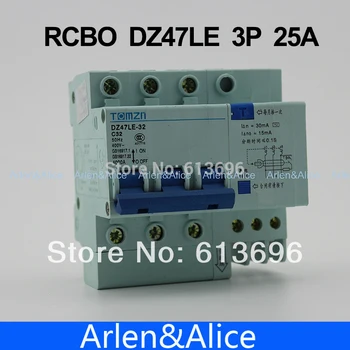 3P 25A DZ47LE-32 400V~ Maradék áram megszakító több mint aktuális, illetve a Szivárgás védelem RCBO