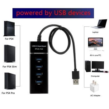4-port USB 3 0 HUB Elosztó nagysebességű HUB nagysebességű Több Bővítő Asztali PC Laptop Adapter USB 3 0 1 4 HUB