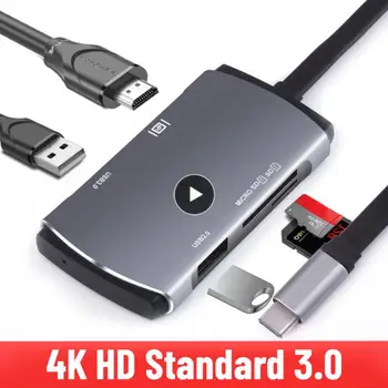 5 Port Adapter c-Típusú Elosztó HDMI-kompatibilis Terjeszkedés Dock Típus-c --kompatibilis c-Típusú Usb-Elosztó hordozható Macbook Pc