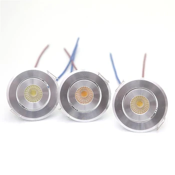 5W Szabályozható COB LED Süllyesztett Szekrény, MINI Spot Lámpa 220V-240V Beépíthető Ezüst Kerek Test