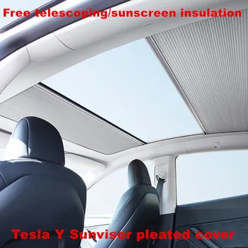 A Tesla Model Y Tartozékok Állítható Rakott stílus napfénytető vak Eredeti jármű anyag, illetve színes Napernyő, borító
