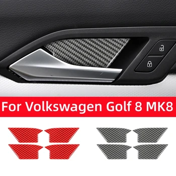 A Volkswagen Golf 8 MK8 2020 2021 Automatikus Belső Kilincs Tál Fedelét, Dekorációs Matrica Szénszálas Autó Belső Tartozékok