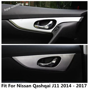 ABS Belső Kilincs Gomb Tál Dekorációs Fedél Berendezés Alkalmas Nissan Qashqai J11 2014 - 2017 Matt Tartozékok Belső Készlet
