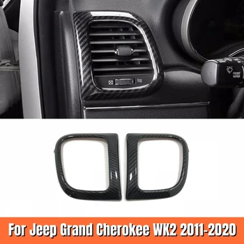 ABS Szénszálas Autó légkondicionáló Nyílás Fedelét Trim Outlet Keret Matrica A Jeep Grand Cherokee WK2 2011-2019 2020 Tartozékok
