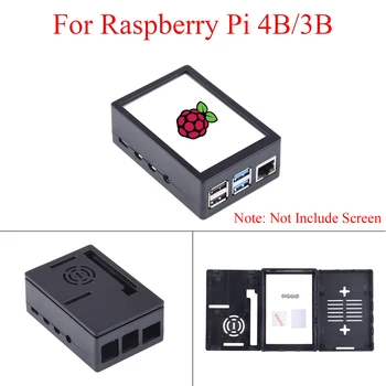 ABS Védő burkolata Doboz Shell Burkolat Kompatibilis 3.5 a Képernyőn A Raspberry Pi 4B / 3B+ / 3B Fekete