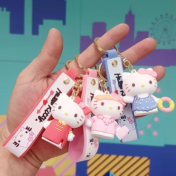 Aranyos Sanrio Anime Pvc kulcstartó Aranyos Hello Kitty Rajzfilm Medál, Kulcstartó Lógó Díszek Táska Kreatív Gyermekek Ajándékok