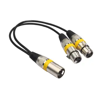 Audio Kábel 30cm Prémium Nagy Szívósság Cink Ötvözet, 2 az 1-ben XLR Férfi-XLR Női Hang Huzal Mikrofon