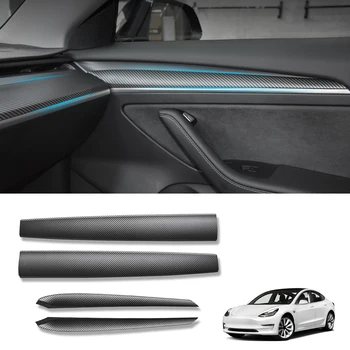 Autó Műszerfal, középkonzol Borító / ajtókárpit Szalag Matt ABS A Tesla Model Y/3 2019-2023 Kárpitok Fedezze Dekorációs Matrica