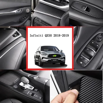 Autó-Stílus 3D/5D Szénszálas Autó Belső Középső Konzol Színe megváltozik a Fröccsöntés Matrica, Matricák Az Infiniti QX50 2018-2019