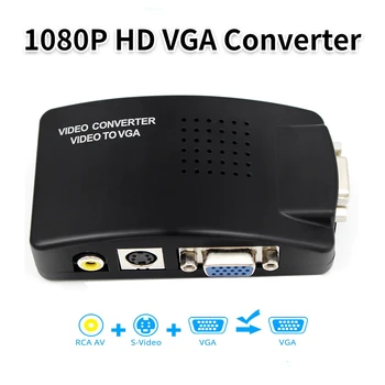 AV-VGA Átalakító 3RCA S-Video, VGA VGA Adapter 1080PHD Video Converter PC TV