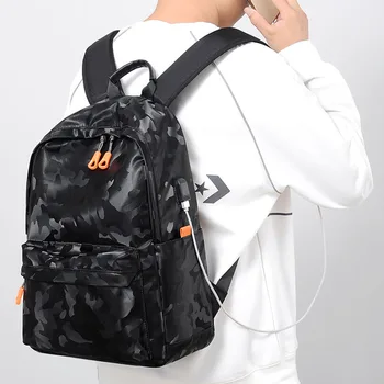 az álcázás hátizsák férfi iskola táska vállon Nagy Bőr Utazási Hátizsák Fiú Nagy Kapacitás Iskolai Üzleti válltáska
