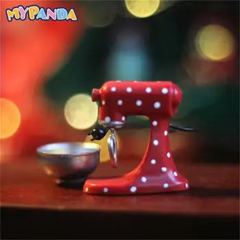 Babaház Piros Mixer Turmixgép Modell Miniatűr Karácsony Karácsonyi Jelenet Dísz Konyha Dekor Játék, Bútor, Kiegészítők, Játékok