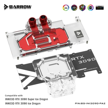 Barrow RTX 3090 GPU vízhűtéses Blokk az Inno3D RTX 3090 ICHILL,Teljes Borító 5v ARGB GPU Hűtő,BS-INI3090-PA2