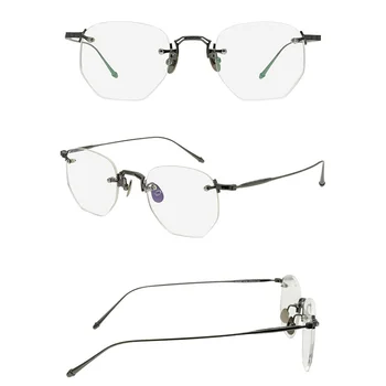 Belight Optikai Japán Design Négyzet Alakú Ultra Könnyű Keret Nélküli Szemüveg Lencse Retro Szemüveg Keret, Szemüveg M 3104