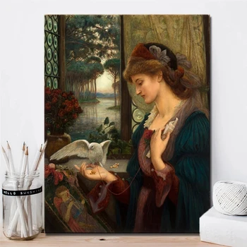 Brit Festő Szépség Lány Marie Vászon Festmény a Modern Poszterek, Nyomatok Wall Art Képek Nappali Otthoni Dekoráció