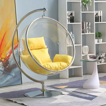 Buborék szék átlátszó vitorlázó egyetlen bölcsője szék fedett terasz lusta függő kosárban hinta ringató szék, kerti székek tojás