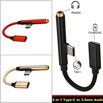 C-Típusú Audio Tápegység, Adapter Kábel, Audio Adatok Kábel, 2-In-1 Adapter, Telefon Töltés, Zenehallgatás, Egy-Két