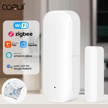 CORUI Tuya Okos WiFi ZigBee Ajtó Érzékelő Ablak Érzékelő Ajtó Mágneses Riasztó Érzékelő Habszivacs Munka Alexa, a Google Haza