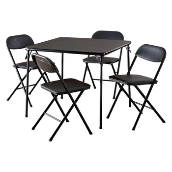 Cosco 5-Darab Kártya terített Asztal, Fekete összecsukható asztal hordozható asztal összecsukható asztal