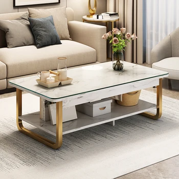 Design Luxus Asztalkák Nappali Északi Tároló Dohányzó Asztal, Téglalap Alakú Könyv Muebles Para El Hogar Otthon Bútor