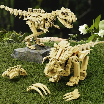 Dinoszaurusz Kövület Modell Kis Részecskék Tégla Jurassic Dinoszaurusz Világ Park Sorozat, a T-rex Dínó Csontváz építőkövei Ajándék