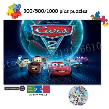 Disney Film 300/500/1000 Darab Kirakós játék a Disney Pixar Cars Kirakós Játék Gyerekeknek Ajándék Oktatási Kitömörítés Decor Játékok