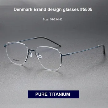 Dánia Luxus Márka Screwless Design Pilóta Stílus Szemüveg Keret Optikai Rövidlátás Szemüveg Ultrakönnyű Titán Szemüveg 5505