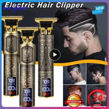 Elektromos LCD Haj Clipper Trimmer Egy Arany Fény Fejét Újratölthető Haj Clipper Olaj Fej, Haj Faragás Mark Borotva
