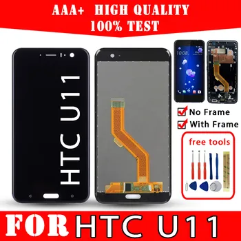 Eredeti LCD HTC U11 U-3w U-1w U-3u Kijelző Prémium Minőségű érintőképernyő Csere Alkatrészek Mobil Telefonok, Javítás, Ingyenes Eszközök