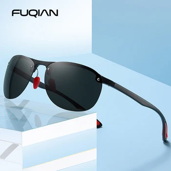 FUQIAN Classic Keret, Polarizált Napszemüveg Férfi Divat TR90 Férfi napszemüvegek éjjellátó Sárga Szemüveget Sport Árnyalatok Goggle