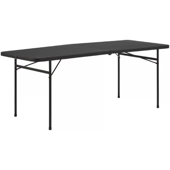Fő pillére 6 Láb Bi-Szeres Műanyag Összecsukható Asztal, Fekete kültéri bútor mesa
