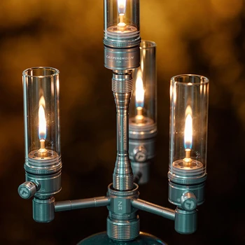 Gyertyafényes Kit Hordozható Lámpa Gyertyafényes Kit Hordozható Gáz Lámpa Lámpa Kültéri Kemping gázégő Piknik BBQ Lámpás