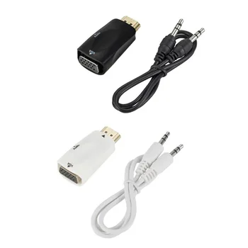 HD 1080P Férfi-Nő, HDMI-kompatibilis VGA Adapter Audio Kábel Átalakító PC, Laptop, TV-készülék Doboz a Számítógép, Projektor Kijelző