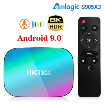 HK1 DOBOZ Android 9.0 Amlogic S905X3 8K 4GB 128GB Hálózat TV BOX Kettős Wifi 1080P 4K Youtube-on Set Top Box pk HK1 MAX H96 Android doboz