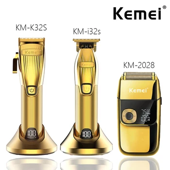 Kemei KM-K32S i32s KM-2028 Szakmai Haj Trimmer Borotva Készlet a Seat Töltő hajvágó Gép USB-Töltés Haj Clipper