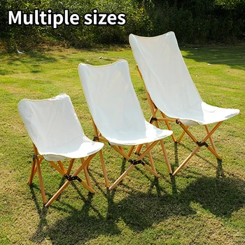 Kerti összecsukható szék pillangó kemping szék tömör fa strand szék kerti fotel hold szék vászon szabadidő szék
