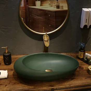 Kerámia Asztal Mosdó Fürdőszoba Európai Stílusú Szálloda Vendéglátó Fürdőszoba Fürdőszoba Művészeti Mosdó