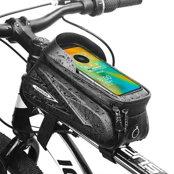 Kerékpár Első Keret Táska Kerékpár Kemény Héj Felső Cső telefontartó Tok Vízálló MTB Érintőképernyő Táska Kerékpáros Kerékpár Kiegészítők