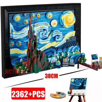 Kompatibilis 21333 Vincent Van Gogh Csillagos Éj Építőkövei Art Festmény Tégla Moc Ötletek Haza Decorae Oktatási Játék, Ajándék