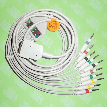 Kompatibilis Burdick Napfogyatkozás, valamint Pitvarok sorozat EKG 10 vezető,Egy darab kábelt leadwires,15PIN,4.0 Banán,IEC vagy AHA.