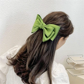 Koreai Divat Szövet Íj Tavaszi Klip Hajtűket Lányok, Elegáns Bowknot Nyakkendő Hairgrip Vintage Hajcsat Haj Kiegészítők Nők