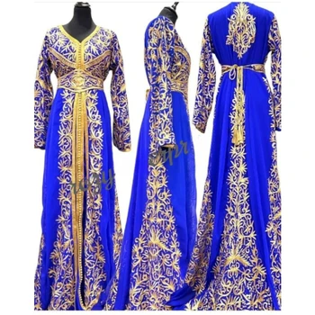 Kék Kaftans Farasha Abaya Ruha A Dubai Marokkó Nagyon Divatos, Hosszú Ruha Trend Trendi